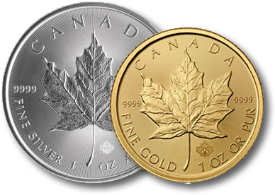 Silver Maple and Gold Maple coins